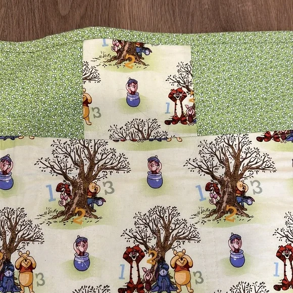 Winnie the Pooh Baby Quilt with Plush Bear Nursery Blanket 32.5” x 32.5” - Picture 9 of 11